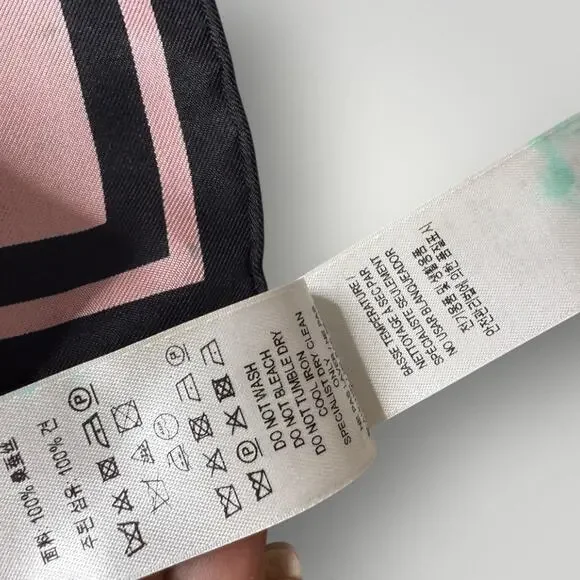 Burberry Silk Scarf 90x90 Horseferry Coordinates Logo Check Italy - Picture 5 of 11